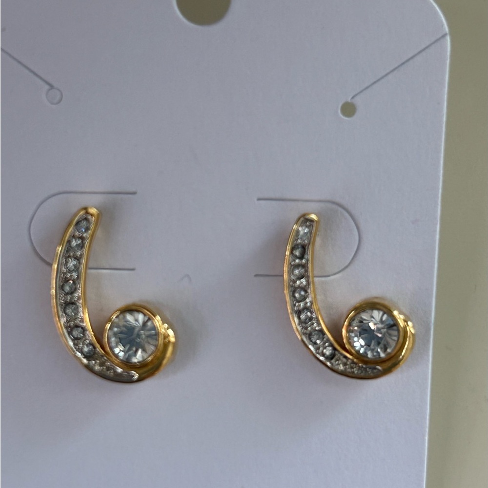 CZ gold earrings